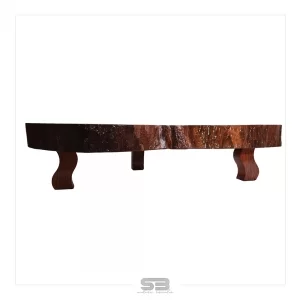 Mesa Resinada de Centro Bruxelas - de Madeira Maciça e Pés de ferro 1,55 X 1,20 